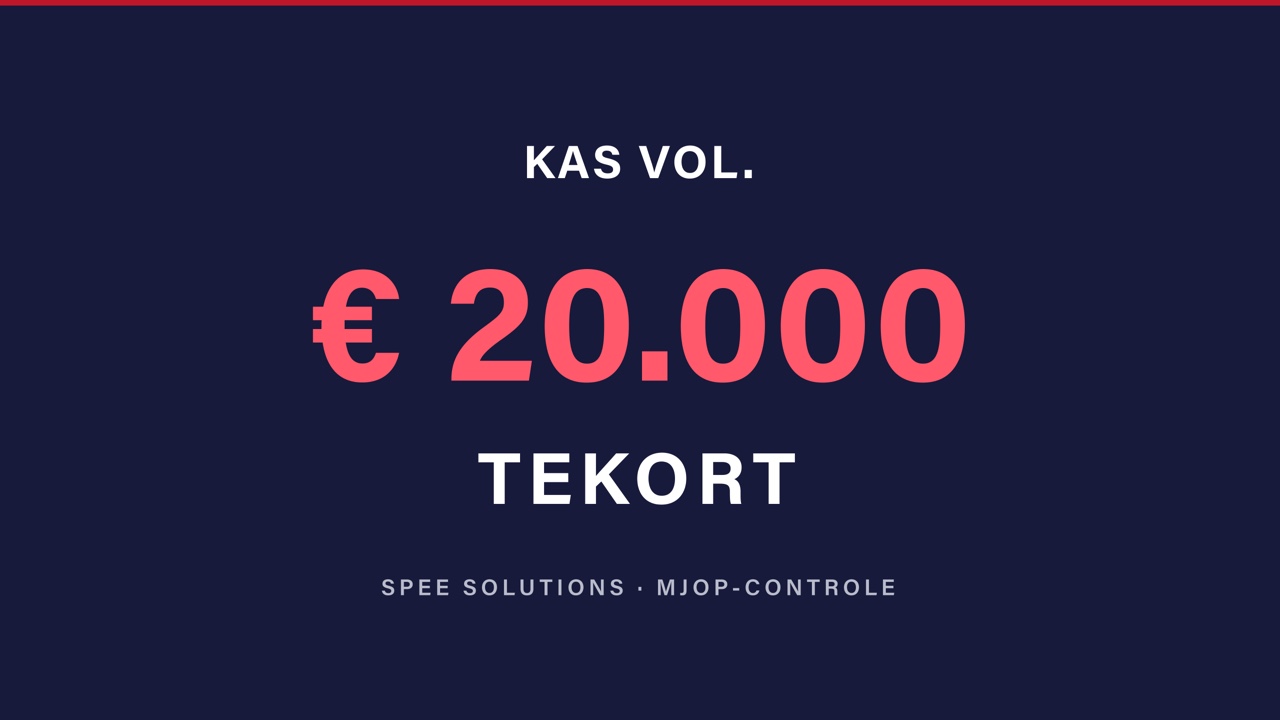 Video: kas vol, &euro; 20.000 tekort &mdash; Spee Solutions, onafhankelijke MJOP-controle