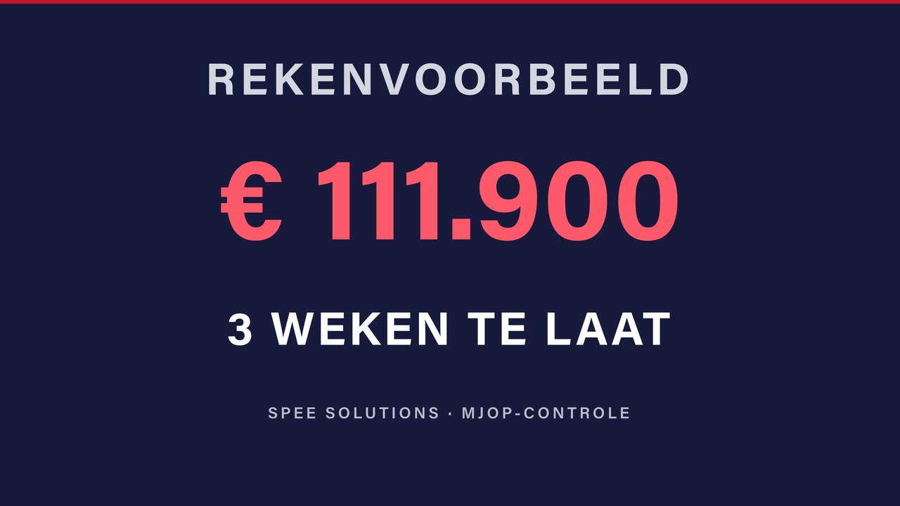 Video: rekenvoorbeeld &euro; 111.900 SVVE-subsidie, 3 weken te laat &mdash; Spee Solutions, onafhankelijke MJOP-controle